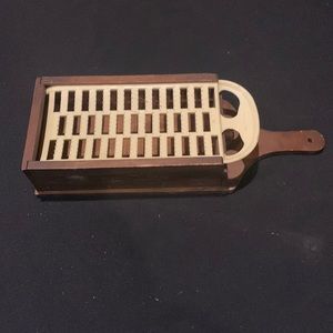 Vintage Cheese Grater Wooden W/Plastic Grater
